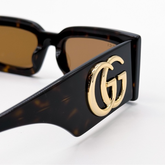 NEW GUCCI GG1425S 002 RECTANGLE BROWN WOMEN SUNGLASSES GUCCI - Picture 9 of 13